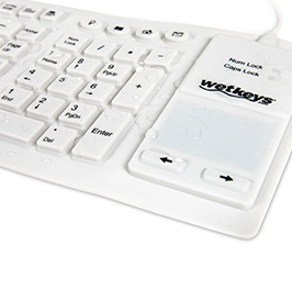 Full-size Flexible Silicone Keyboard with Touchpad for Food Manufacturing