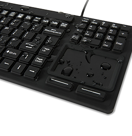 Professional-grade Rigid Silicone Waterproof Keyboard with Touchpad for Food Safety Compliance