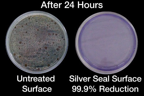 Silver Seal Antimicrobial Product Protection Showing Germ REduction