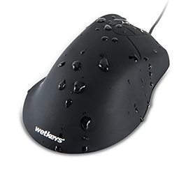 Ergonomic Optical Waterproof Mouse with 3-button Scroll. Fully sealed so germs can’t hide.