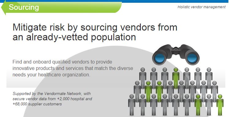 Medical Providers mitigate risk by sourcing vendors from an already-vetted population