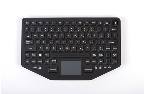 Prædiken strøm Paranafloden Dual-Connectivity, Bluetooth & USB Mobile Slim Keyboard Touchpad (Bluetooth)  & (USB) (Black) | BT-870-TP-SLIM by iKey from WetKeys Washable and  Waterproof Keyboards