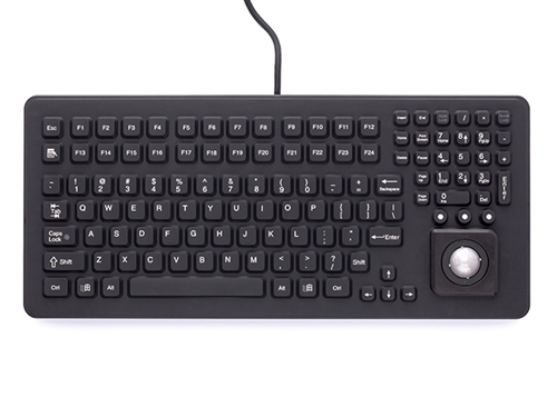 Keyboard Integrated Trackball (USB) (Black) | by iKey from and Waterproof Keyboards